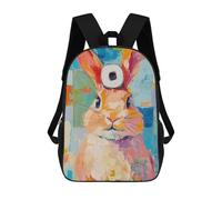 sinyumoney Colorful Rabbit Painting Mochila Infantil Para Niñas Y Niños, Mochila De Día, Escuela Primaria, Perfecta Para La Vuelta Al Cole O Educación Física, Regalos Y Viajes 17inch