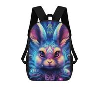 sinyumoney Colorful Rabbit Portrait -3 Mochilas Escolares Para Niños Y Niñas, Mochilas Deportivas Informales Para Primaria, Mochilas De Gran Capacidad Para Libros 17inch