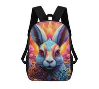 sinyumoney Colorful Rabbit Portrait Mochila Escolar Infantil Estampada Para Adultos Y Niños, Mochila De Viaje Para El Día A Día 17inch