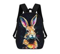 sinyumoney Colorful Rabbit Portrait Mochila Escolar Infantil Impresa En 3D Para Niños, Mochilas De Viaje De Alta Capacidad, Bolsas Para Libros, Mochila Escolar Infantil 17inch