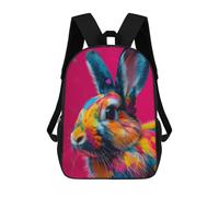 sinyumoney Colorful Rabbit Portrait Mochilas Infantiles Escolares Impresas En 3D, Mochilas Para Niños, Mochilas De Viaje Para Niños Y Niñas, Mochilas Escolares Para Niños 17inch
