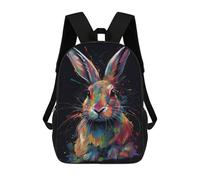 sinyumoney Colorful Rabbit With Drips Mochila Escolar Para Niños Y Niñas, Mochila Informal De Viaje, Mochila De Gran Capacidad Para El Día A Día 17inch