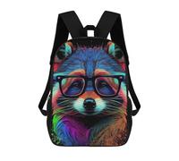 sinyumoney Colorful Raccoon Animals Mochilas Impresas En 3D Para Niños, Mochila Escolar, Mochila Informal Para Exteriores, Mochila Informal De Moda Para Niños, Lindas Bolsas De Viaje 17inch