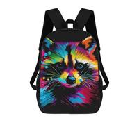sinyumoney Colorful Raccoon Art Print-1 Mochila Escolar Ligera Mochila Escolar De Día Mochila Para Libros Para La Universidad Para Acampar Aventuras Al Aire Libre Y Viajes Diarios 17inch