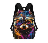 sinyumoney Colorful Raccoon Art Print-1 Mochilas Impresas En 3D Para Niños, Mochila Escolar, Mochila De Moda Para Niños De Primaria Y Secundaria 17inch