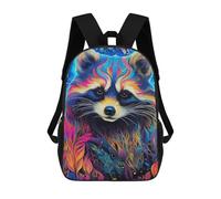 sinyumoney Colorful Raccoon Artwork-4 Mochilas Impresas En 3D Para Niños, Mochila Escolar, Mochila De Moda Para Niños De Primaria Y Secundaria 17inch