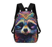 sinyumoney Colorful Raccoon Artwork Mochila Infantil, Mochila Escolar De Gran Capacidad Para Estudiantes, Mochila Para Libros, Mochila Para Niños, Niñas, Adultos Y Adolescentes 17inch