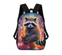 sinyumoney Colorful Raccoon Fantasy Mochila Escolar Para Niños Y Niñas, Mochila Informal De Viaje, Mochila De Gran Capacidad Para El Día A Día 17inch
