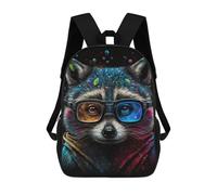 sinyumoney Colorful Raccoon Glasses Art Mochila Escolar, Bolso Resistente Para Portátil, Ideal Para Acampar, Aventuras Al Aire Libre Y Viajes Diarios 17inch