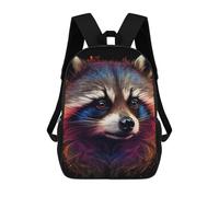 sinyumoney Colorful Raccoon Portrait Mochila Escolar Impresa En 3D Para Niños, Mochila Escolar, Mochilas De Viaje, Bolso Informal De Moda Para Niños Y Estudiantes 17inch