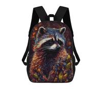 sinyumoney Colorful Raccoon Portrait Mochila Escolar Infantil Estampada Para Adultos Y Niños, Mochila De Viaje Para El Día A Día 17inch