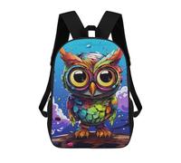 sinyumoney Colorful Rainbow Owl Art-1 Mochila Escolar Ligera Mochila Escolar De Día Mochila Para Libros Para La Universidad Para Acampar Aventuras Al Aire Libre Y Viajes Diarios 17inch