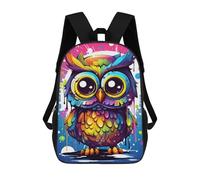 sinyumoney Colorful Rainbow Owl Art Mochila Escolar Infantil De 17 Pulgadas Con Estampado 3D, Mochila Moderna Para Niños, Mochilas De Viaje, Bolsas Para Libros, Mochila Escolar Infantil