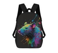 sinyumoney Colorful Rat Art Print Mochila Escolar Resistente Al Agua Para Ordenador Portátil: Perfecta Para Viajes, Trabajo Y Uso Diario 17inch