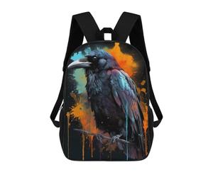 sinyumoney Colorful Raven With Drips Mochila Escolar/de Negocios Resistente Para Portátil Para Niños/niñas/adolescentes 17inch