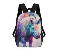 sinyumoney Colorful Rhino Art Print Mochila Escolar Grande Para Niños, Niñas, Adolescentes, Hombres Y Mujeres 17inch