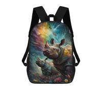sinyumoney Colorful Rhino Dreamscape Mochila Infantil, Mochila Escolar De Gran Capacidad Para Estudiantes, Mochila Para Libros, Mochila Para Niños, Niñas, Adultos Y Adolescentes 17inch