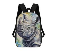sinyumoney Colorful Rhino Painting Mochila Escolar Infantil Estampada Para Adultos Y Niños, Mochila De Viaje Para El Día A Día 17inch