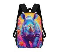 sinyumoney Colorful Rhino Painting Mochila Escolar Infantil Impresa En 3D Para Niños, Mochila De Viaje De Alta Capacidad, Bolsas Para Libros, Mochila Escolar Infantil 17inch