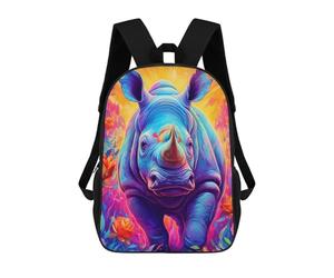 sinyumoney Colorful Rhino Painting Mochila Escolar Infantil Impresa En 3D Para Niños, Mochila De Viaje De Alta Capacidad, Bolsas Para Libros, Mochila Escolar Infantil 17inch