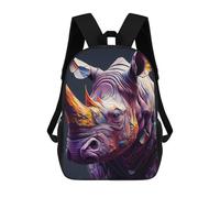 sinyumoney Colorful Rhino Portrait Mochila Infantil De Moda Divertida Mochila Escolar Para Niños Y Adolescentes Con Impresión 3D Para Niños 17inch
