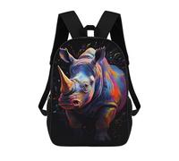 sinyumoney Colorful Rhino Portrait Mochilas Infantiles Impresas En 3D Para Niños, Mochilas Escolares De Moda, Mochilas De Viaje, Mochilas Escolares Para Niños De Primaria 17inch