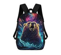 sinyumoney Colorful Roaring Bear Art Print Mochila Escolar Secundaria Informal Para Viajes, Mochilas Para La Escuela Secundaria, Para Acampar, Aventuras Al Aire Libre Y Viajes Diarios 17inch