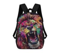 sinyumoney Colorful Roaring Lion Art Print-1 Mochilas Escolares De Moda Para Papelería, Impermeables, Informales, Para Hombres, Mujeres Y Adolescentes 17inch