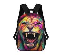 sinyumoney Colorful Roaring Lion Art Print-2 Mochila Escolar Ligera Para Aeropuerto, Estudiantes Universitarios, Mochila Para Niños/niñas/adolescentes 17inch