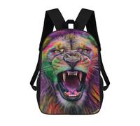 sinyumoney Colorful Roaring Lion Art Print Mochilas Para Niños 17inch Mochila Escolar Mochila Escolar Impresa En 3D Para Niños De Primaria Y Secundaria