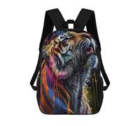 sinyumoney Colorful Roaring Tiger Art Mochila Escolar Infantil Impresa En 3D, Mochila Informal De Moda Para Niños, Mochila De Viaje De Alta Capacidad Para Libros Para Niños 17inch