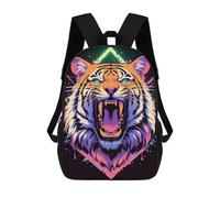 sinyumoney Colorful Roaring Tiger Digital Art Mochila Escolar Ligera E Informal Para El Día A Día, Ideal Para La Escuela, El Trabajo O Los Viajes 17inch