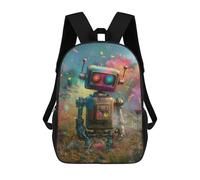 sinyumoney Colorful Robot Garden Scene Mochila Escolar Para Secundaria Y Preparatoria. Mochila Informal Para Adolescentes, Chicas, Chicos, Mujeres Y Hombres. 17inch