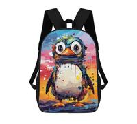 sinyumoney Colorful Robot Penguin Art Print Mochila Escolar De 17 Pulgadas Para Adolescentes, Con Estampado 3D, Ajustable Y Con Bolsillos, Ideal Para Niños, Niñas Y Estudiantes.