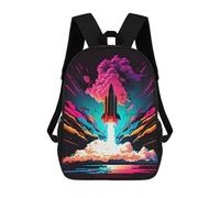sinyumoney Colorful Rocket Mochila Escolar Infantil Estampada Para Adultos Y Niños, Mochila De Viaje Para El Día A Día 17inch