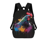 sinyumoney Colorful Rooster Art Print-1 Mochila Escolar Infantil De 17 Pulgadas Con Estampado 3D, Mochila Moderna Para Niños, Mochilas De Viaje, Bolsas Para Libros, Mochila Escolar Infantil