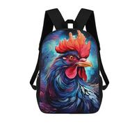 sinyumoney Colorful Rooster Art Print Mochila Escolar/para Ordenador Portátil Para Colegio/trabajo/viajes Para Camping, Aventuras Al Aire Libre Y Viajes Diarios 17inch