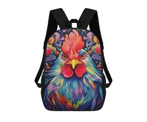sinyumoney Colorful Rooster Art Print Mochila Grande Para Portátil Resistente Al Agua Para La Escuela - Perfecta Para Viajes, Trabajo Y Uso Diario 17inch