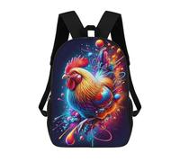 sinyumoney Colorful Rooster Artwork Mochila Escolar Para Niños, Niñas Y Adolescentes. Mochila De Viaje Para La Escuela Secundaria, Preparatoria Y Universidad. 17inch