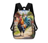 sinyumoney Colorful Rooster Farm Scene-1 Mochila Escolar Infantil Impresa En 3D 17inch Mochilas De Moda Para Niños De Primaria Y Secundaria
