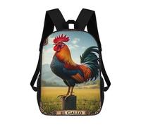 sinyumoney Colorful Rooster Farm Scene Mochila Escolar Ligera E Informal Para El Día A Día, Ideal Para La Escuela, El Trabajo O Los Viajes 17inch