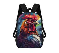 sinyumoney Colorful Rooster Headphones Art Mochila Escolar De Moda, Mochila Para Material Escolar, Mochila Impermeable Informal Para Hombres/mujeres 17inch