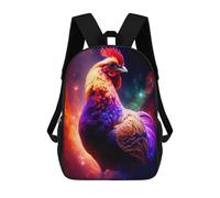 sinyumoney Colorful Rooster in Space Mochila, Mochila Escolar Impresa En 3D, Bolsa Para El Almuerzo Escolar, Mochila De Viaje, Mochila Para Amigos, Mochila Escolar Para Niñas Y Niños 17inch