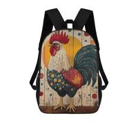 sinyumoney Colorful Rooster Painting Colorful Farm Animal Art Mochila Escolar Impresa En 3D Mochilas Informales Para Niños Mochila Escolar Impresa En 3D Para Niños De Primaria Y Secundaria 17inch