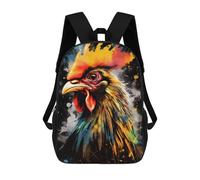 sinyumoney Colorful Rooster Painting Mochila Escolar Mochila De Día Mochila De Negocios Mochila Impermeable Para Libros Para Hombres/mujeres 17inch