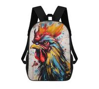 sinyumoney Colorful Rooster Splatter Mochila De Moda Para Papelería, Impermeable, Informal, Para Hombres, Mujeres Y Adolescentes 17inch