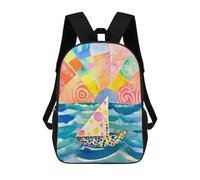 sinyumoney Colorful Sailboat Artwork Mochila Escolar Infantil Impresa En 3D Para Niños, Mochilas De Viaje De Alta Capacidad, Bolsas Para Libros, Mochila Escolar Infantil 17inch