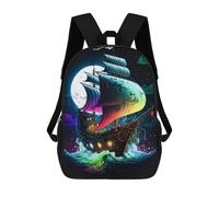 sinyumoney Colorful Sailing Ship at Night -1 Mochilas Mochilas Infantiles Mochila Escolar Mochila Escolar Infantil Impresa En 3D Mochilas De Viaje De Moda Para Niños De Primaria Y Secundaria 17inch