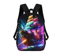sinyumoney Colorful Sailing Ship Fantasy Mochila Infantil Para Niñas Y Niños, Mochila De Día, Escuela Primaria, Perfecta Para La Vuelta Al Cole O Educación Física, Regalos Y Viajes 17inch