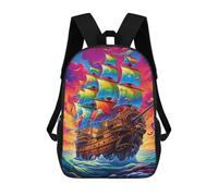 sinyumoney Colorful Sailing Ship Mochilas Informales Para Niños, Mochila Escolar Para Adolescentes, Niñas Y Niños, Mochilas Para Libros 17inch